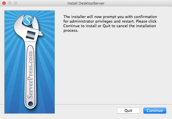 DesktopServer Installation Step 1
