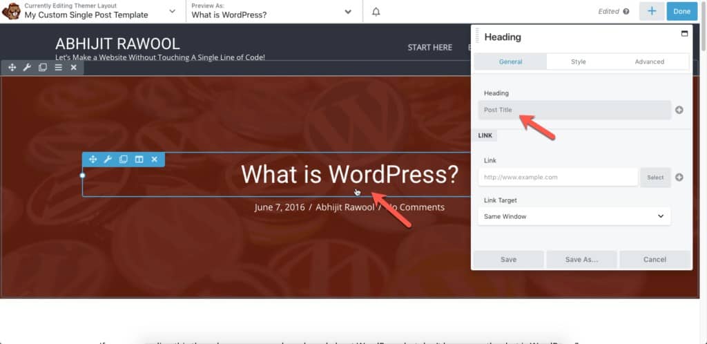How To Create A WordPress Single Post Template Without Writing Code