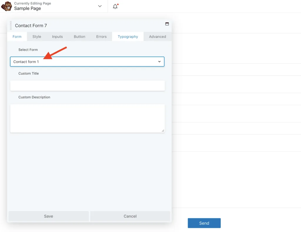 Contact Form 7 Module Form Tab