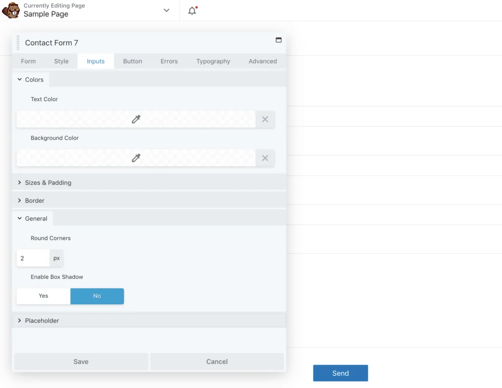 Contact Form 7 Module Input Tab
