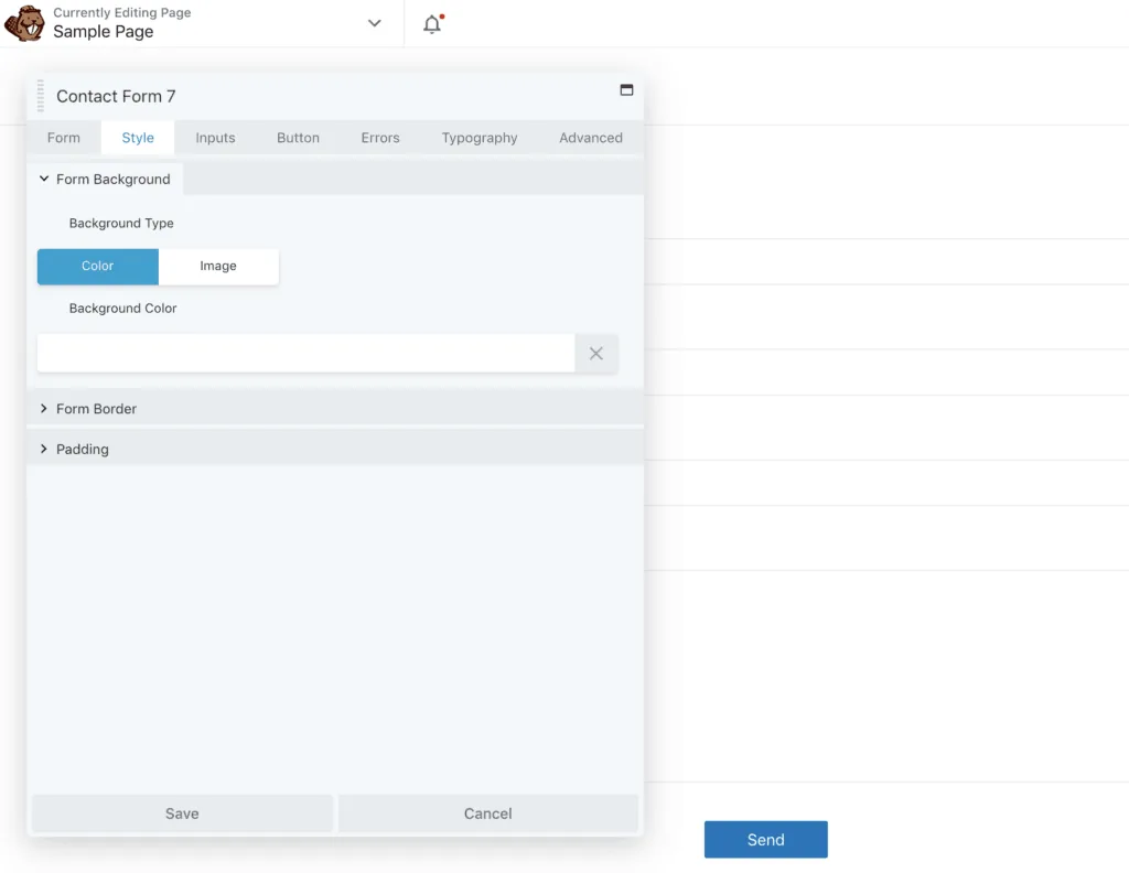 Contact Form 7 Module Style Tab