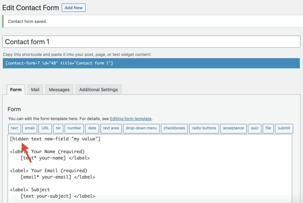 Hide Contact Form 7 field