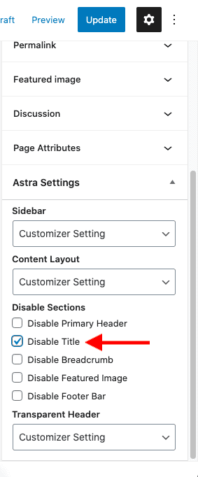 Disable Title setting